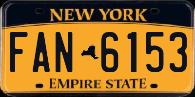 NY license plate FAN6153