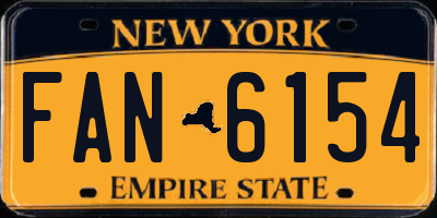 NY license plate FAN6154