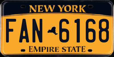 NY license plate FAN6168