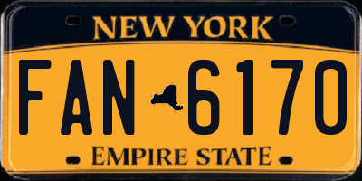 NY license plate FAN6170