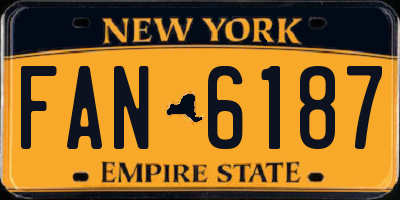 NY license plate FAN6187