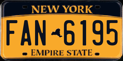 NY license plate FAN6195