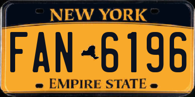 NY license plate FAN6196