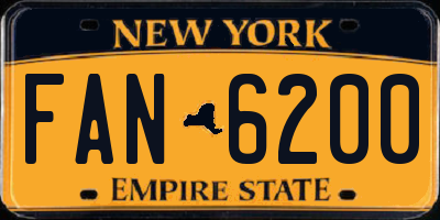 NY license plate FAN6200