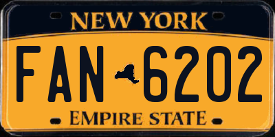 NY license plate FAN6202