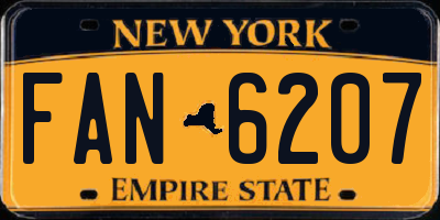 NY license plate FAN6207
