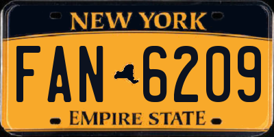 NY license plate FAN6209