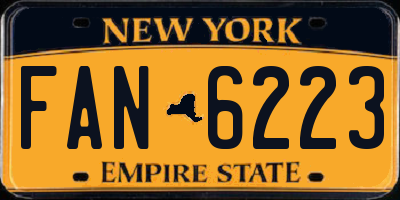 NY license plate FAN6223