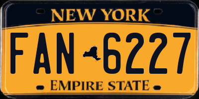 NY license plate FAN6227