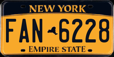 NY license plate FAN6228