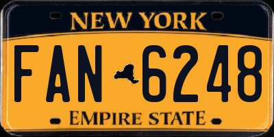 NY license plate FAN6248