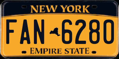 NY license plate FAN6280