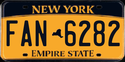 NY license plate FAN6282