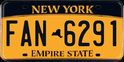 NY license plate FAN6291