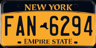 NY license plate FAN6294