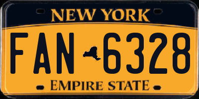 NY license plate FAN6328