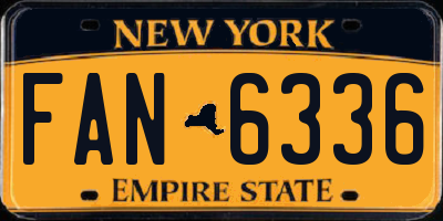 NY license plate FAN6336