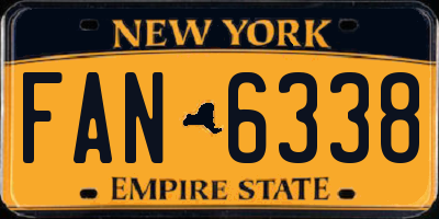 NY license plate FAN6338