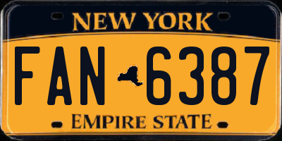 NY license plate FAN6387