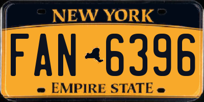 NY license plate FAN6396