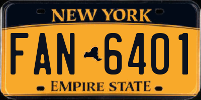 NY license plate FAN6401