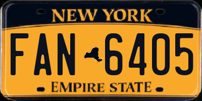 NY license plate FAN6405