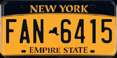 NY license plate FAN6415