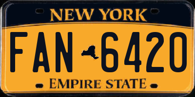 NY license plate FAN6420