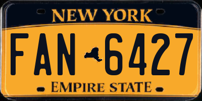 NY license plate FAN6427