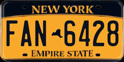 NY license plate FAN6428