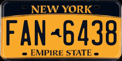 NY license plate FAN6438