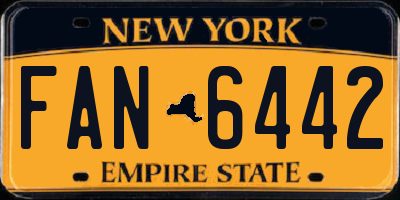 NY license plate FAN6442
