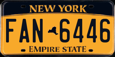 NY license plate FAN6446