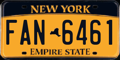 NY license plate FAN6461