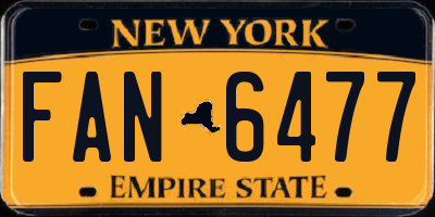 NY license plate FAN6477