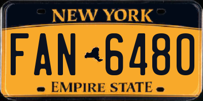 NY license plate FAN6480