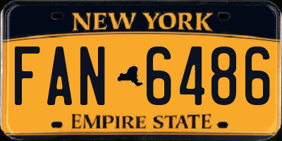 NY license plate FAN6486