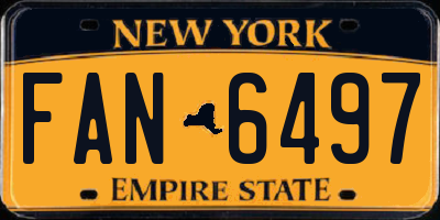 NY license plate FAN6497