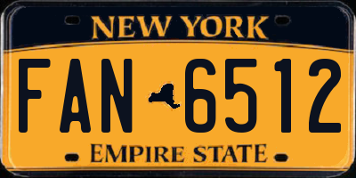 NY license plate FAN6512