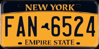 NY license plate FAN6524