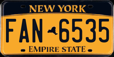 NY license plate FAN6535