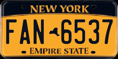 NY license plate FAN6537