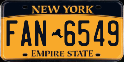 NY license plate FAN6549