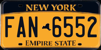 NY license plate FAN6552