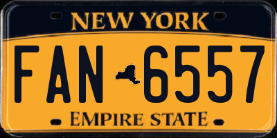 NY license plate FAN6557