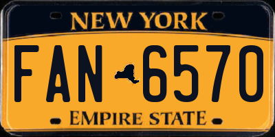 NY license plate FAN6570