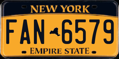 NY license plate FAN6579
