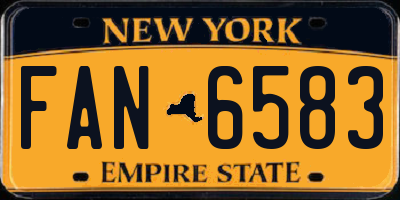 NY license plate FAN6583