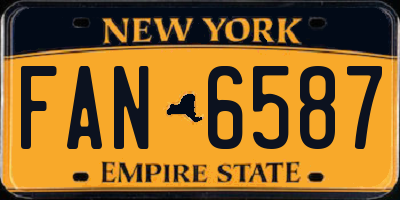 NY license plate FAN6587