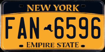 NY license plate FAN6596